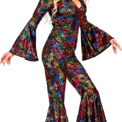 Overig Jumpsuit Disco Seventies Multi Circles -Goedkope Feest Pracht Winkel jumpsuit disco seventies multi circles zijkant