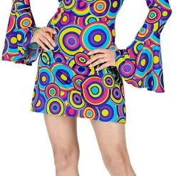 Overig Jurkje Disco Seventies Groovy Cirkels Blauw