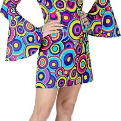 Overig Jurkje Disco Seventies Groovy Cirkels Blauw -Goedkope Feest Pracht Winkel jurkje disco seventies groovy cirkels blauw 3