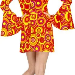 Overig Jurkje Disco Seventies Groovy Cirkels Oranje -Goedkope Feest Pracht Winkel jurkje disco seventies groovy cirkels oranje achterkant