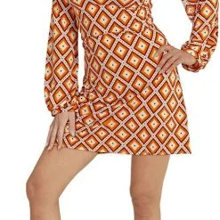 Overig Jurkje Disco Seventies Groovy Ruit -Goedkope Feest Pracht Winkel jurkje disco seventies groovy ruit 2