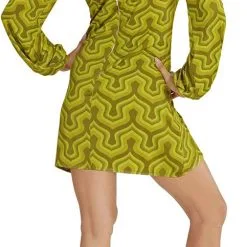 Overig Jurkje Disco Seventies Retro Groen -Goedkope Feest Pracht Winkel jurkje disco seventies retro groen achterkant