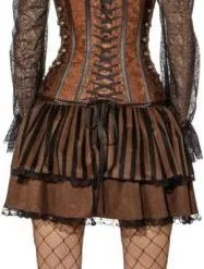 Overig Korset Steampunk Bruin Luxe -Goedkope Feest Pracht Winkel korset steampunk bruin luxe 9achterkant