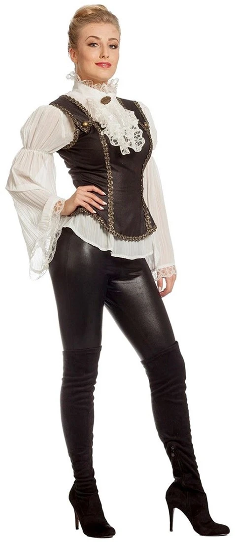 Overig Luxe Piratenblouse Ecru Met Top Voor Dames 4 Overig Luxe Piratenblouse Ecru Met Top Voor Dames - Afbeelding 2
