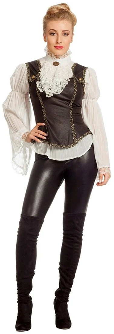 Overig Luxe Piratenblouse Ecru Met Top Voor Dames 6 Overig Luxe Piratenblouse Ecru Met Top Voor Dames - Afbeelding 4