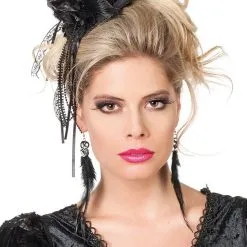 Overig Mini Hoge Hoed Zwart Met Clips