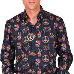Overig Overhemd Heren Hippie Peace -Goedkope Feest Pracht Winkel overhemd heren hippie peace 2