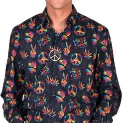 Overig Overhemd Heren Hippie Peace