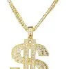 Overig Pooierketting Luxe Dollar Goud + Strass -Goedkope Feest Pracht Winkel pooierketting luxe dollar goud plus strass