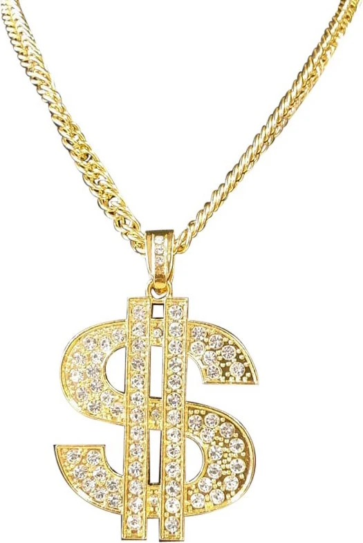 Overig Pooierketting Luxe Dollar Goud + Strass 3 Overig Pooierketting Luxe Dollar Goud + Strass