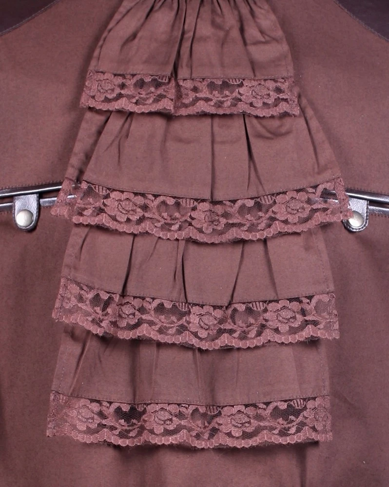 Overig Steampunk Blouse Luxe Bruin Voor Heren 4 Overig Steampunk Blouse Luxe Bruin Voor Heren - Afbeelding 2