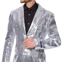 Suitmeister Glitter Jasje Zilver -Goedkope Feest Pracht Winkel suitmeister glitter jasje zilver detail 2