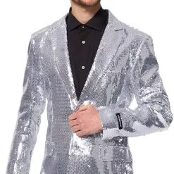 Suitmeister Glitter Jasje Zilver -Goedkope Feest Pracht Winkel suitmeister glitter jasje zilver detail