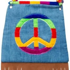 Overig Tasje Hippie Peace Denim Met Franjes -Goedkope Feest Pracht Winkel tasje hippie peace denim met franjes detail