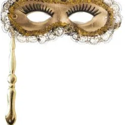 Overig Venetiaans Masker Goud Op Stokje