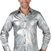 Overig Zilveren Blouse Heren Hologram -Goedkope Feest Pracht Winkel zilveren blouse heren hologram